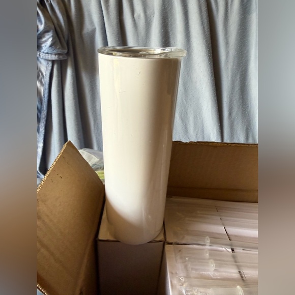 None Other - 10 pack 20 oz Tall White Insulated Travel Tumbler with Clear Lid